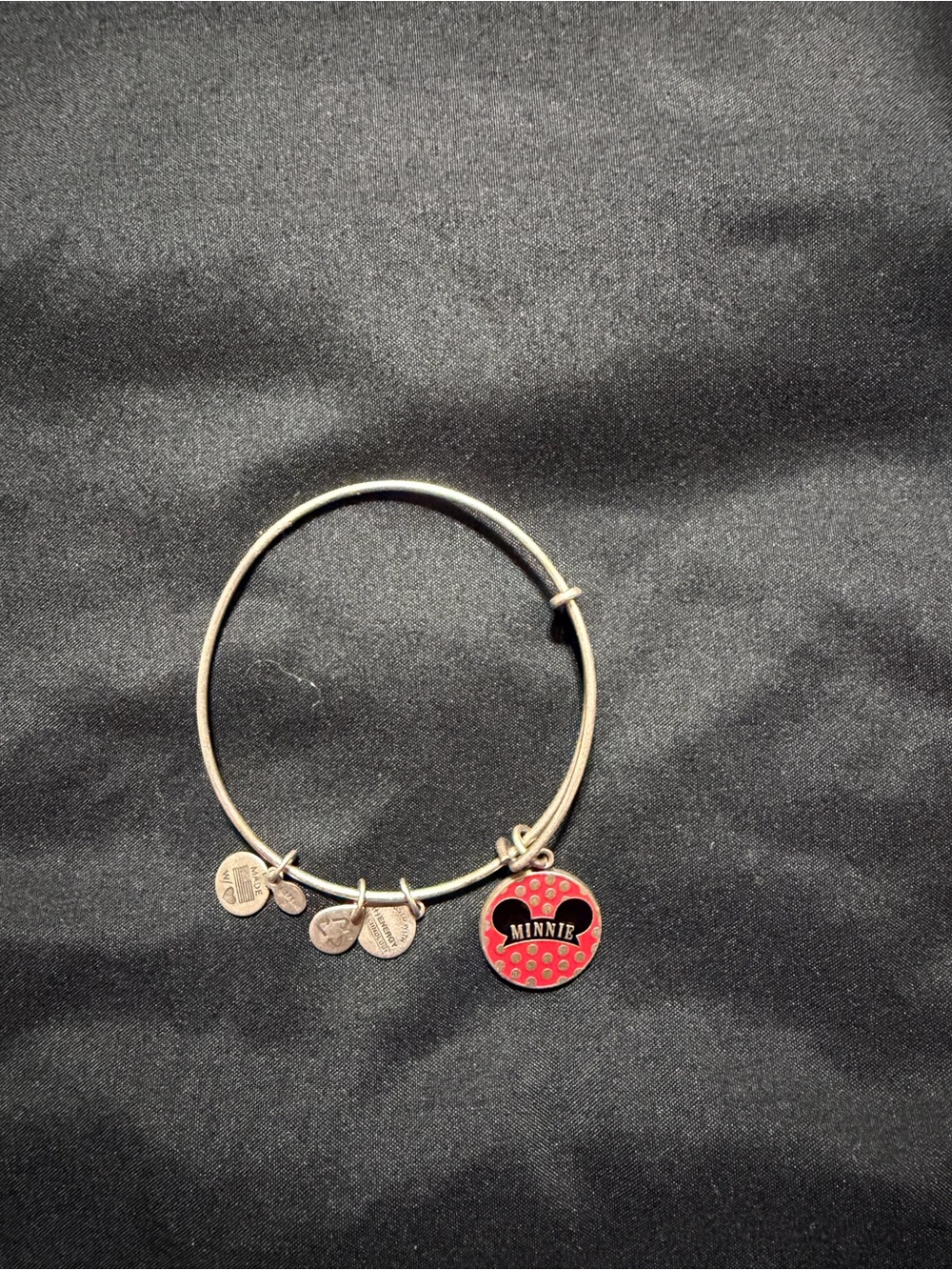 Alex and Ani Red Minnie Mouse Enamel Charm Bangle Bracelet